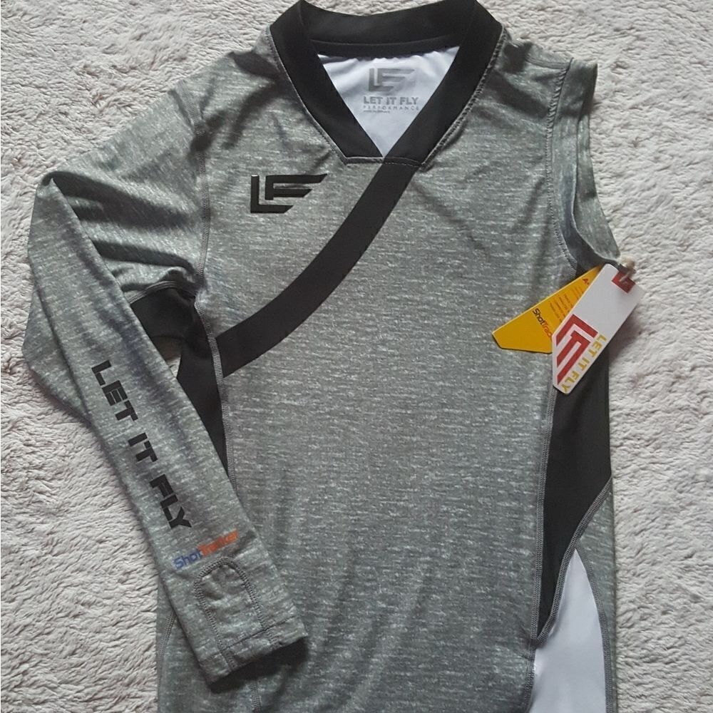 Let it fly shot tracker one arm basketball shirt